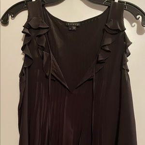 Theory black silk sleeveless top